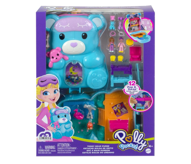 Mattel Polly Pocket Kompaktowa torebka Miś - 1037629 - zdjęcie 7